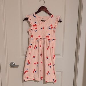 Tea Collection Pink Dress with Cherry Design
